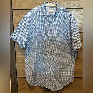 Lacoste Men's Blue Gingham Shirt (Regular fit)